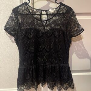 Cato Elegant Black Lace Blouse